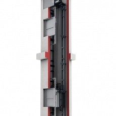 Ресторанные лифты в кирпичной или бетонной шахте. Нержавеющая сталь, вертикально-раздвижные двери.