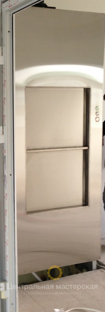 ресторанный лифт на 100 кг. Вертикально-раздвижные двери из нержавеющей  - Ресторанные лифты