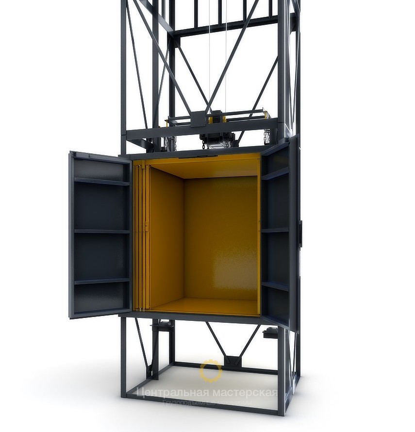 Малый грузовой лифт: кабина окрашенная - Подъемник для дачи и коттеджа