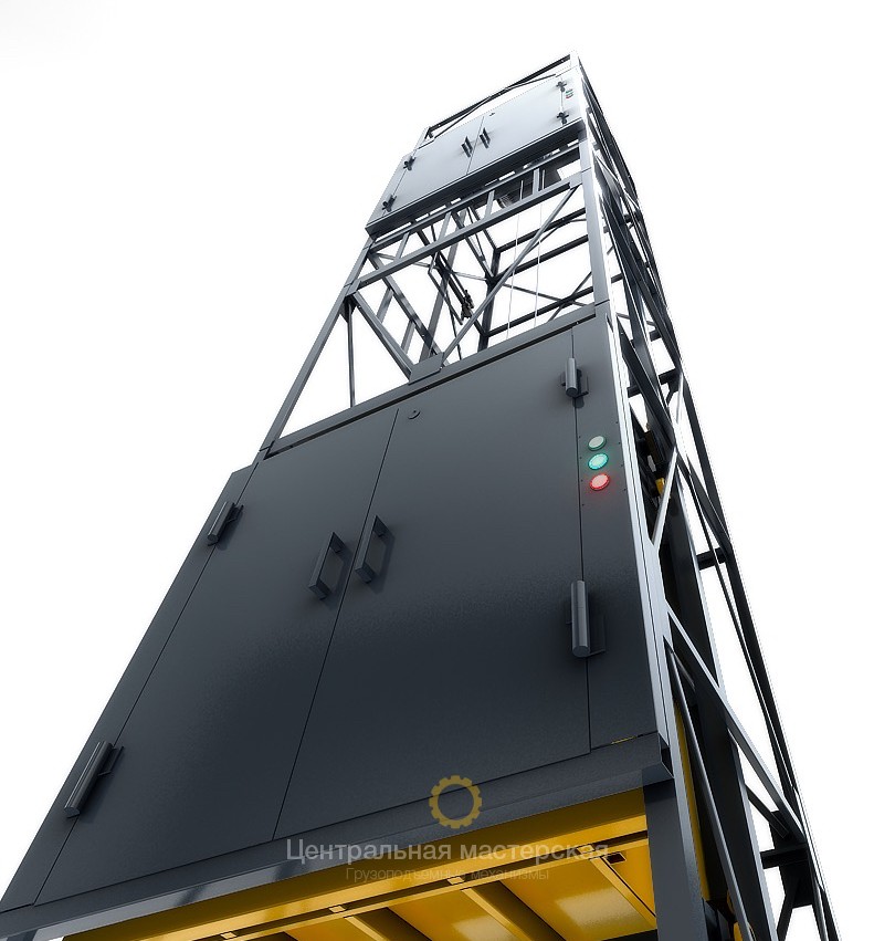 Малый подъемник: грузоподъемность 150 кг, в самонесущей шахте - Малые грузовые лифты